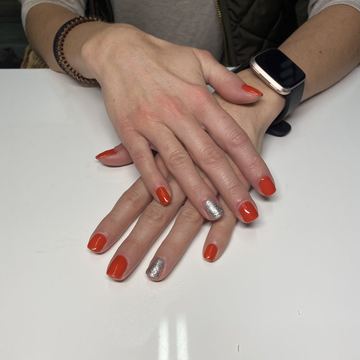 Orange gel polish
